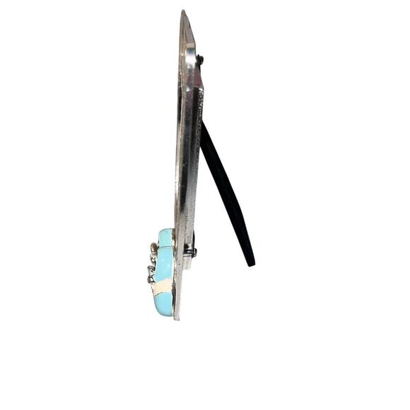 Ashleigh Manor 3.5 x 3.5 enamel rhinestone baby shoe kickstand picture frame - Picture 4 of 8